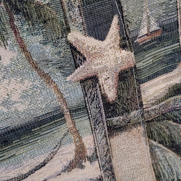 Tapestry Beach Palm Tree Star Fish Tote Bag - Picture 3 of 8